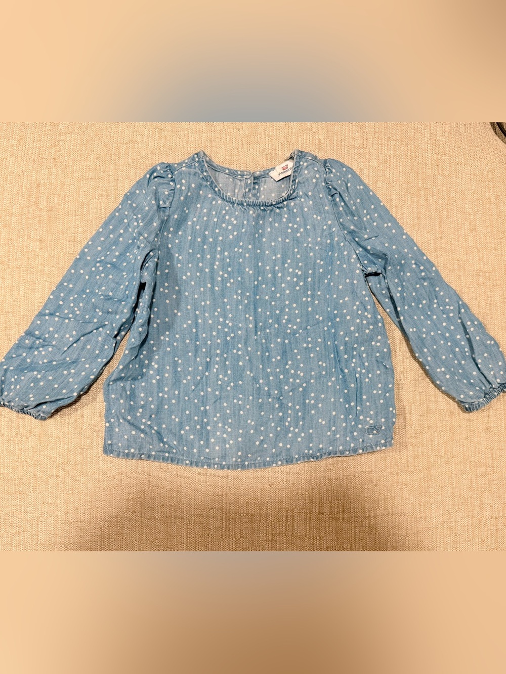 Vineyard Vines Blue Polka Dot Long Sleeve Top - Kids